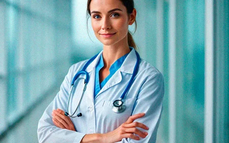 Врач на главном фоне